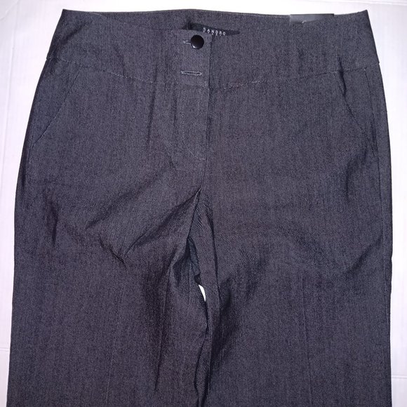 SANDRO STUDIO MODERN FIT COTTON BLEND WIDE LEG DRESS PANTS - Picture 2 of 10